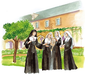 Margherita-Maria-maestra-delle-novizie-riceve-in-dono-da-esse