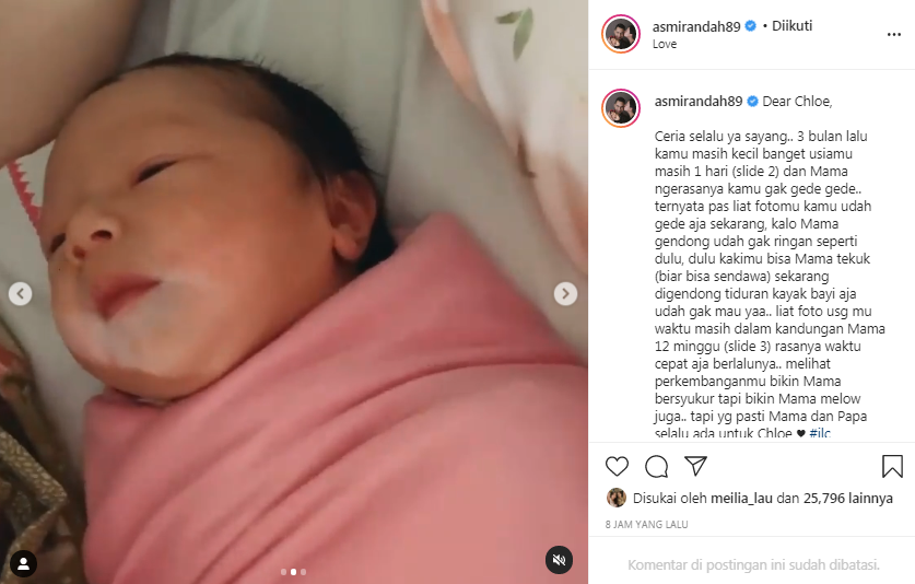Potret baby Chloe saat baru lahir
