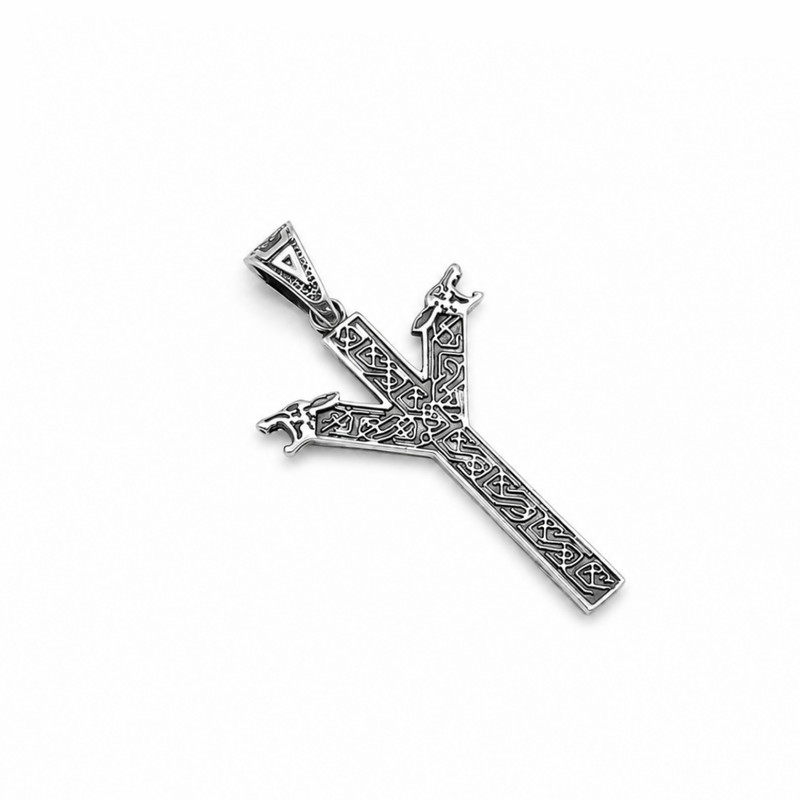 Серебряная подвеска Руна Альгиз SVP