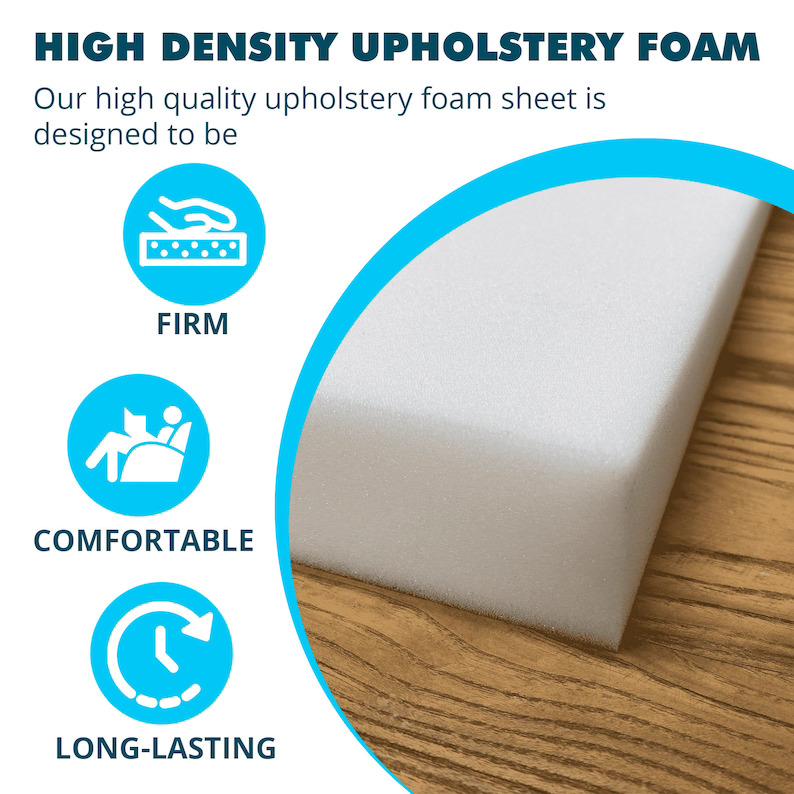 Custom Cut High Density Upholstery Foam Sheet – Any Thickness & Size – Made In UK
