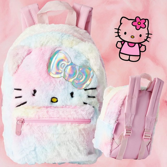 Mini Mochila Pelucia Hello Kitty Tie Dye