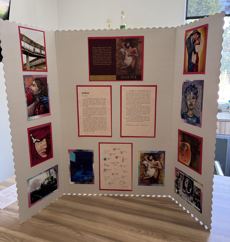 One of the two art boards, displaying work from within the volume