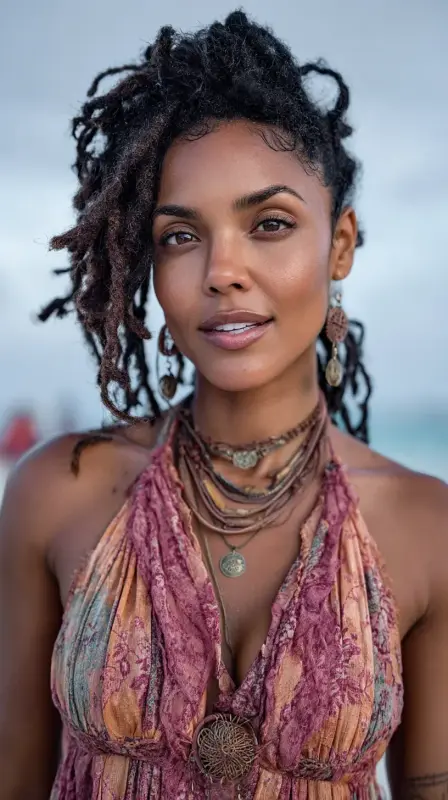 Radiant Reverie: Side Part Braids - black women side part