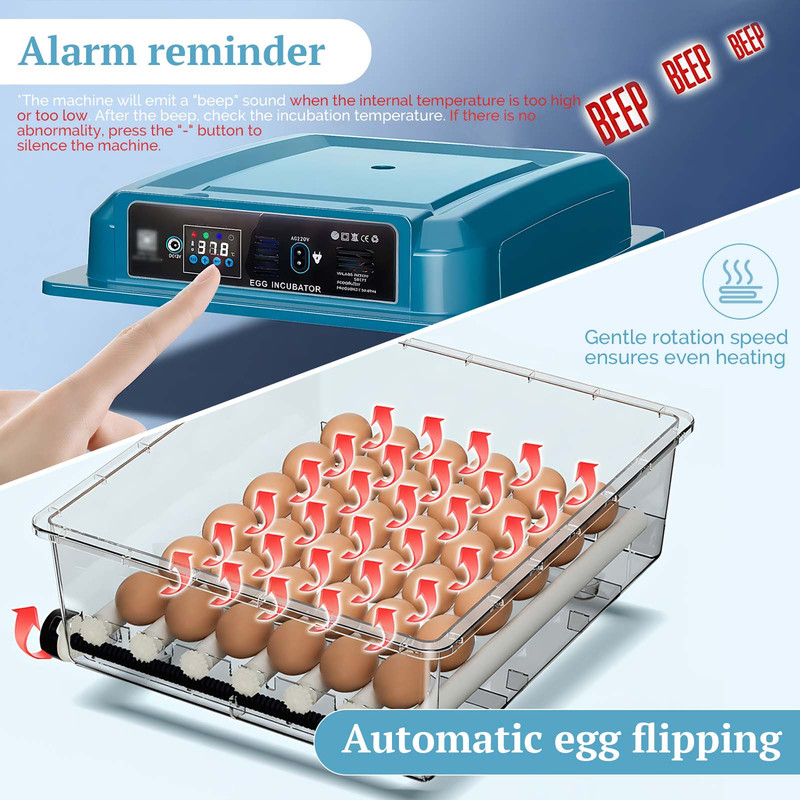 16/36 Eggs Incubator Clear For Poultry Hatching Machine Automatic Turning