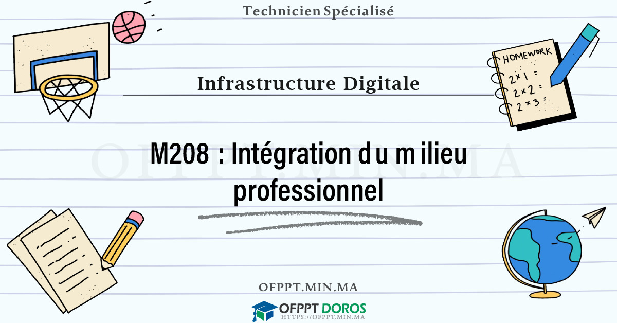 Sommaire détaillé du cours Intégration du milieu professionnel M208 OFPPT - Structure du module