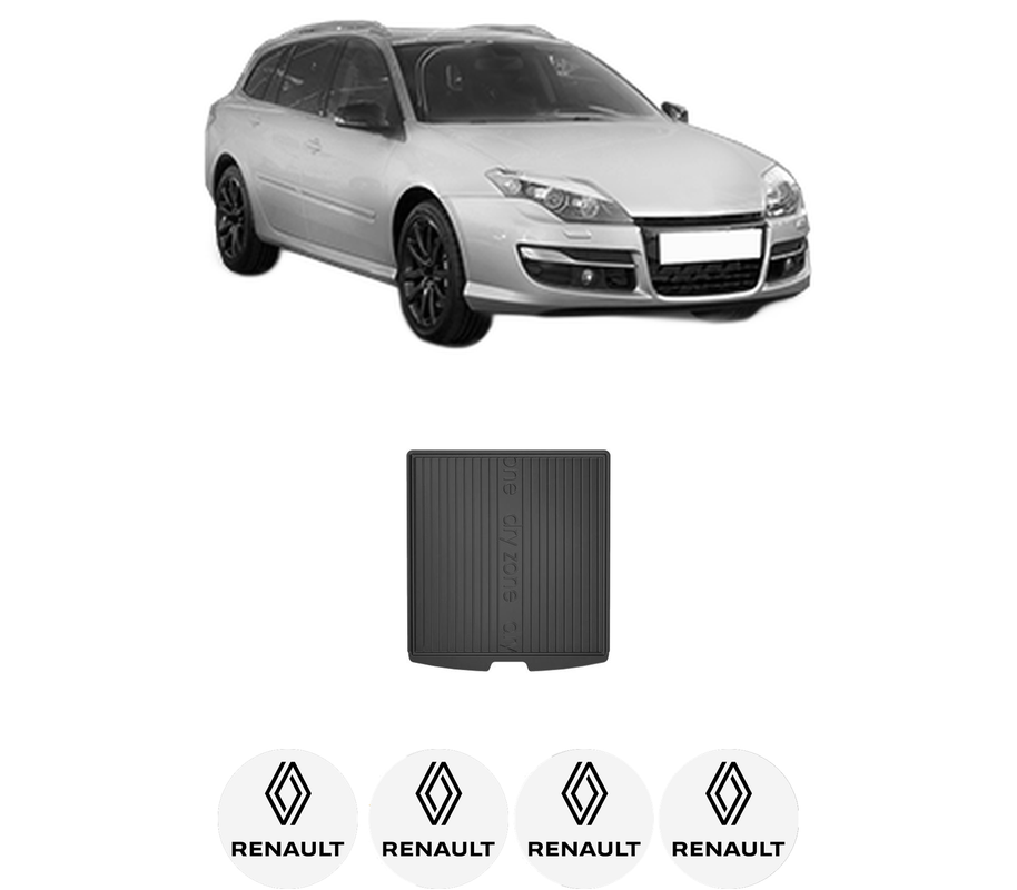Tavita Portbagaj RENAULT LAGUNA III Grandtour (KT0/1) din 2007-2015, Protectie Portbagaj Auto, 4x Stickere auto cu RENAULT