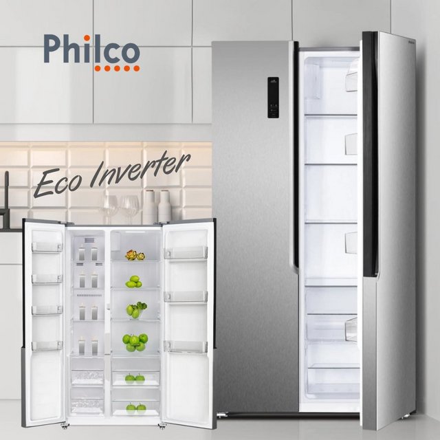 Refrigerador Philco 437 Litros Side By Side Eco Inverter Inox PRF533I 127 Volts