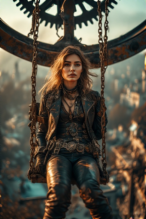 A-woman-seated-on-a-rusty-meta-10
