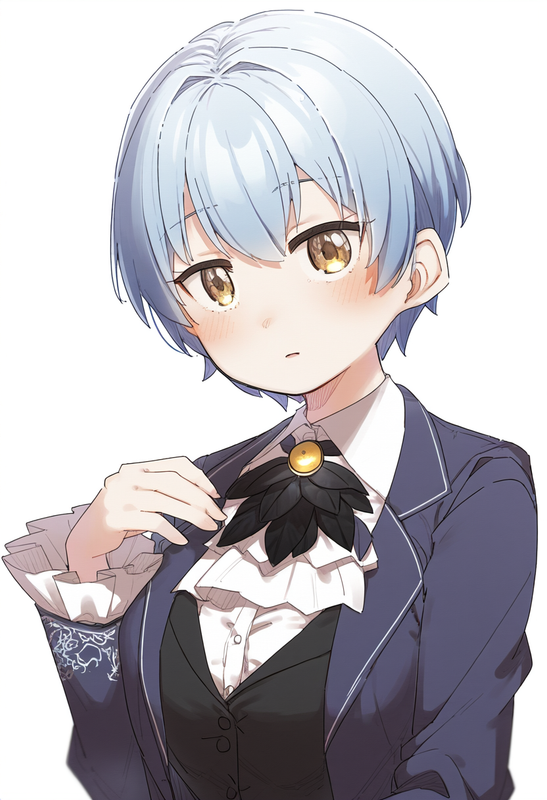 depth of field, 1girl, {{{angela (project moon)}}}, short hair, artist_ yukie (k s-609036091