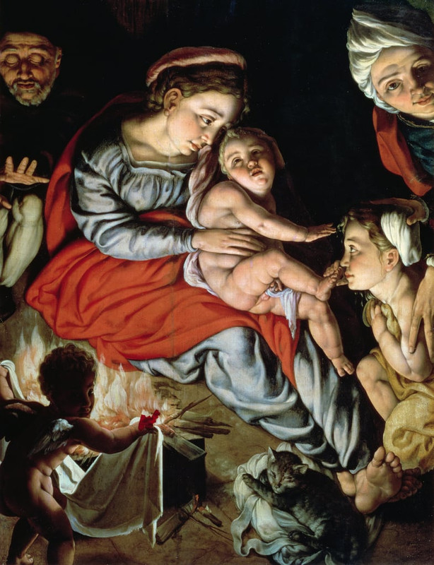 1-Jan-Cornelisz-Vermeyen-The-Holy-Family-around-a-Fire-c1532-33-panel-Meister-Drucke-58101