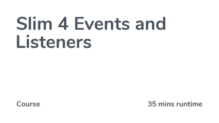 Codecourse - Slim 4 Events and Listeners