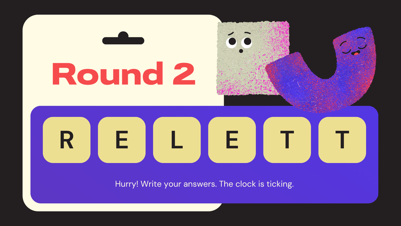 Black Colorful Illustrative Word Puzzle Game Presentation