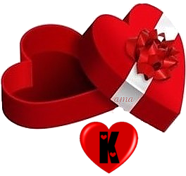 Corazon Rojo con Cinta Blanca  K