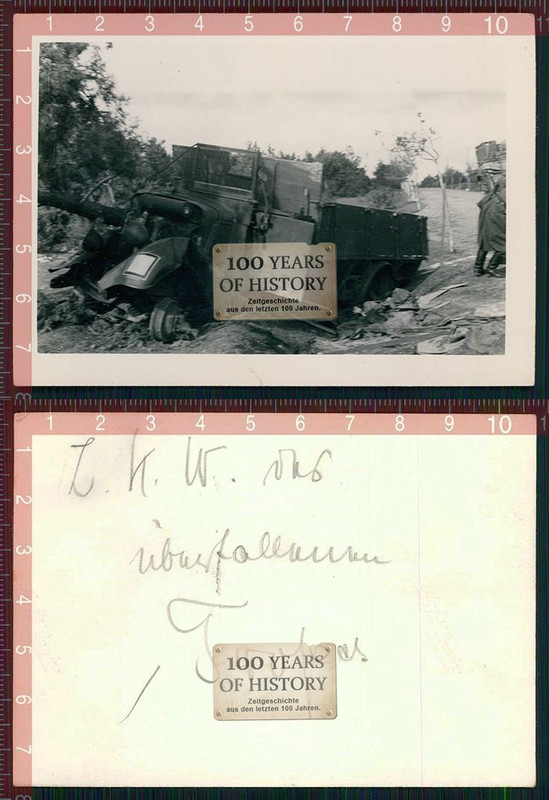 Orig. Foto Fahrzeug LKW Zerstört Gefecht o. ä. P