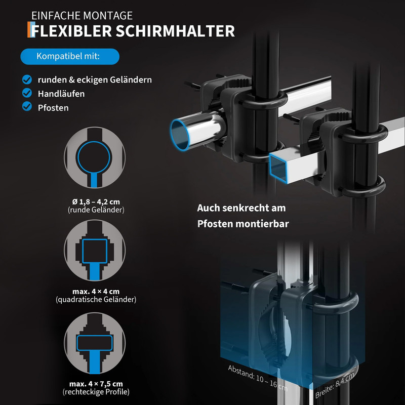 Tragbarer Balkonschirm mit Tasche