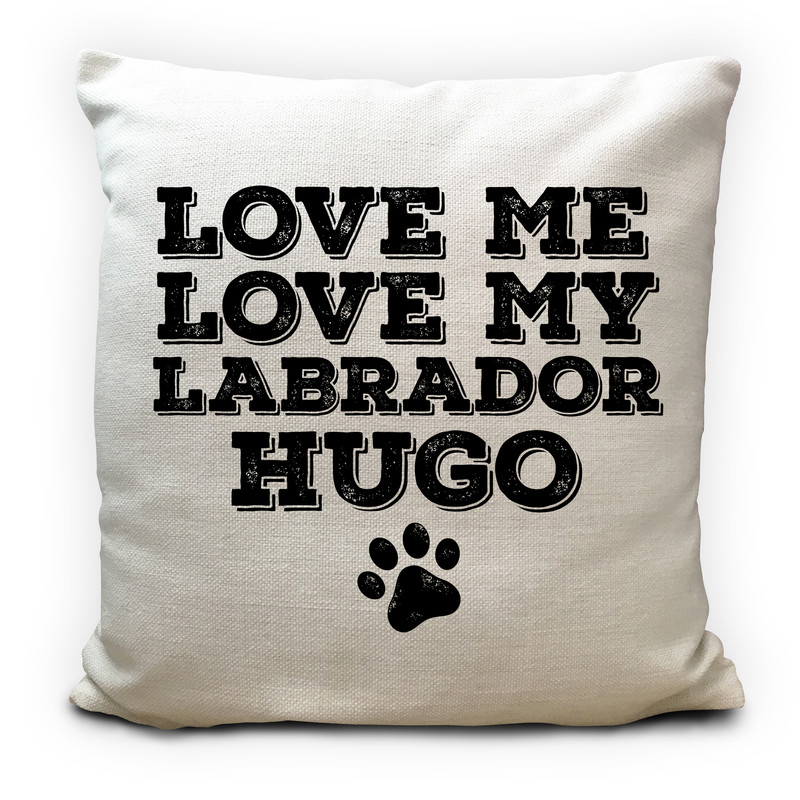 Personalised Dog Breed Pet Name Cushion Pillow Cover Love My Dog
