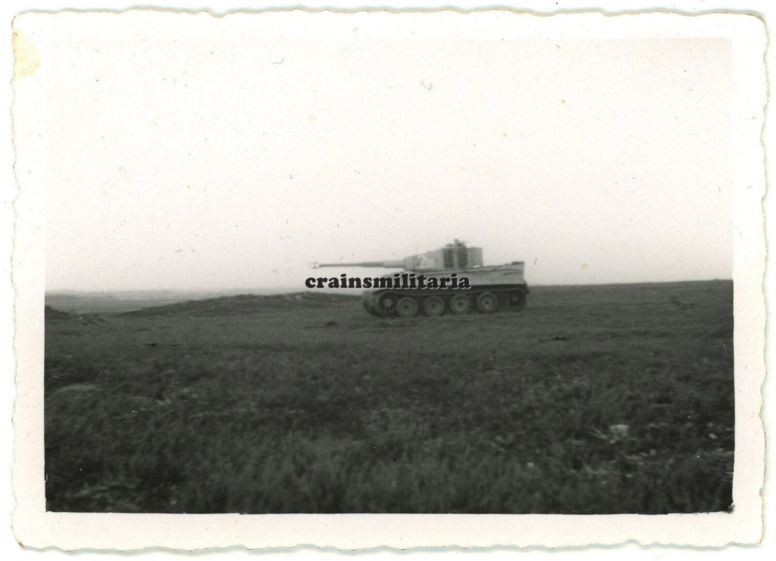Orig. Foto TIGER Panzer Tank m. Kennung bei H^G Übung in Frankreich 1944