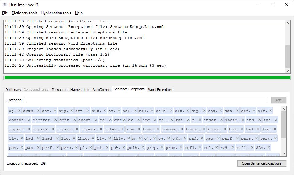 Sentence exceptions alt text