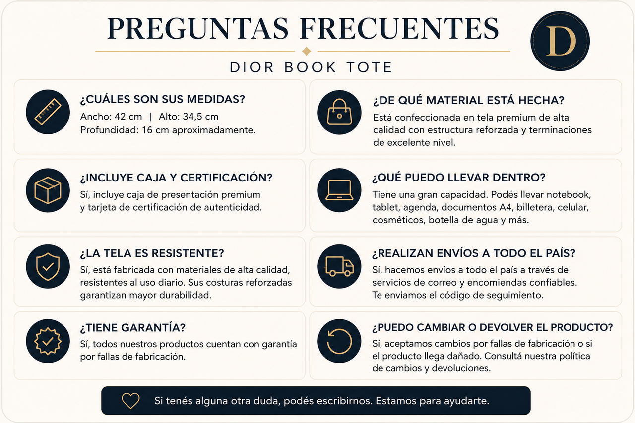 Preguntas frecuentes sobre Dior Book Tote