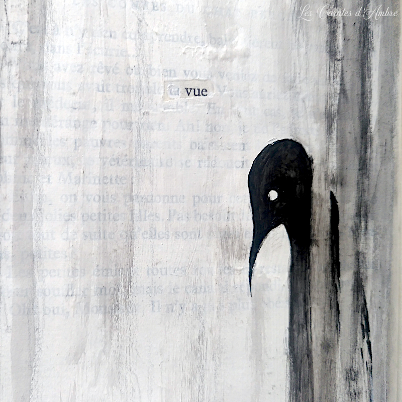 Journal créatif, peinture acrylique et aquarelle, le mot "vue" - on en meurt