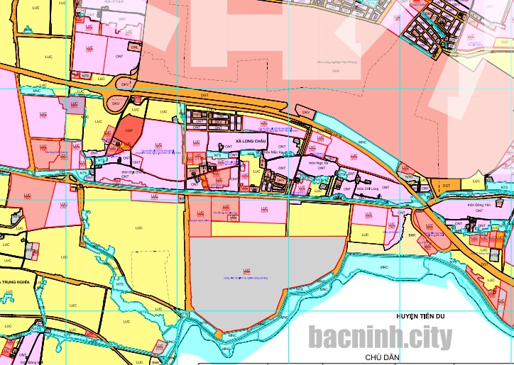 Bản đồ quy hoạch sử dụng đất xã Long Châu huyện Yên Phong, tỉnh Bắc Ninh