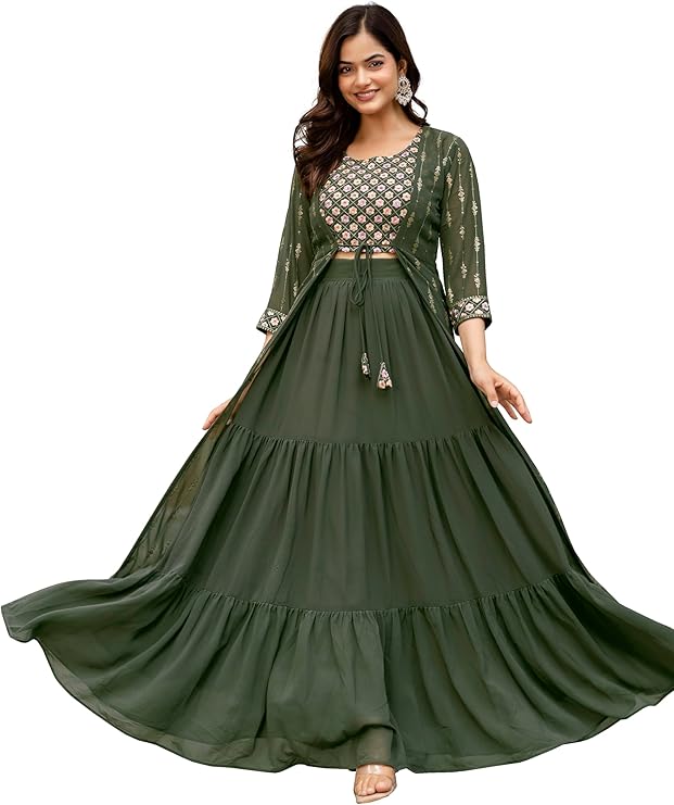 Trendmalls Georgette Embroidery Lehenga G279