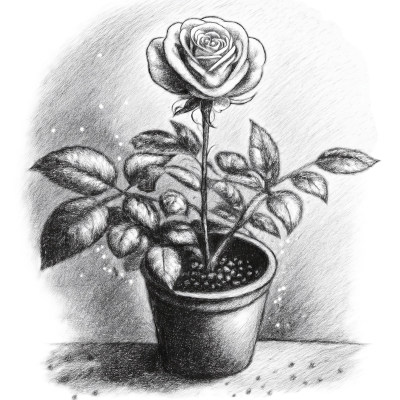 a potted rose