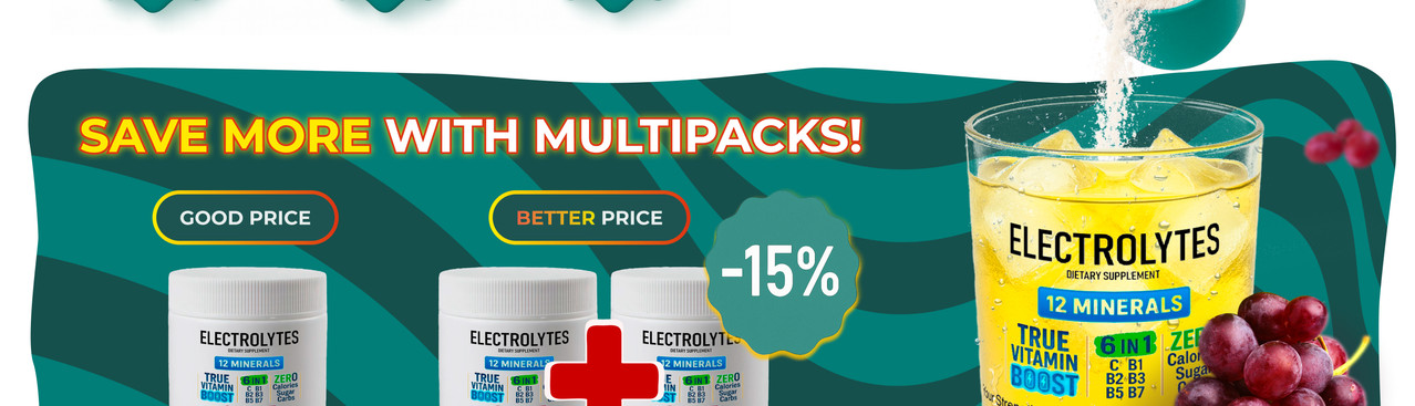 Electrolyte Powder with 12 Minerals and 6 Vitamins Grape Flavor - 5