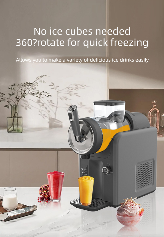 Dark Grey Compact Home Cold Drink & Ice Cream Maker – Multi-Functional Slush, Milkshake, Coffee, Cocktail & Ice Cream Machine with Auto-Clean Function (AU Plug)