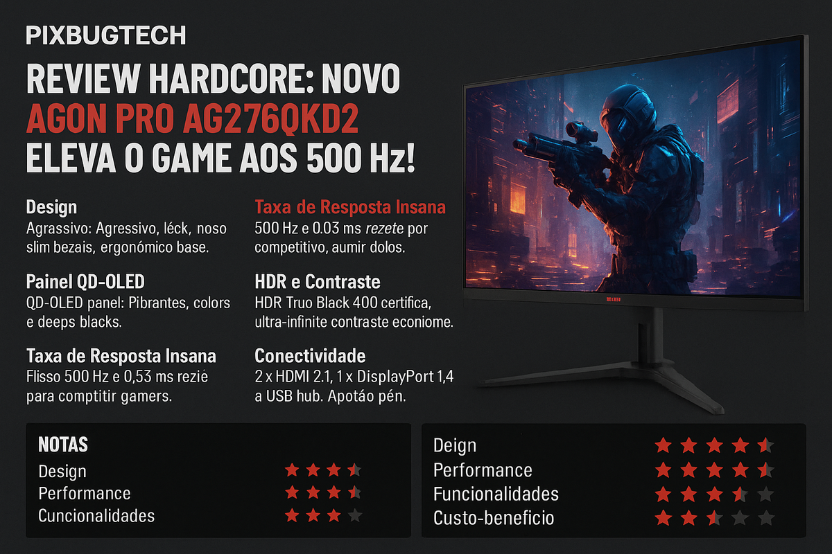 Review Hardcore: AGON PRO AG276QKD2 — O Monitor que Pensa Mais Rápido que Você