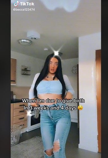 Mujer presume en TikTok que está a punto de dar a luz y su panza ni se nota