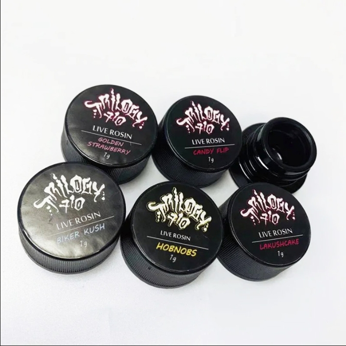Trilogy 710 Live Rosin – premium solventless live rosin with vibrant, fruit‑ and banana‑forward terp profiles in 2‑gram jars, made for connoisseurs who want flavor‑driven, high‑potency dabs.