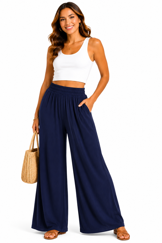 Navy Palazzo Pants