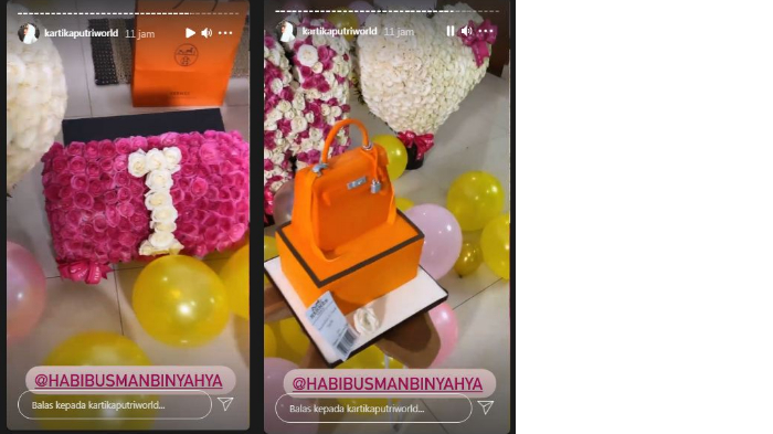 Kartika Putri dapat kado tas mahal dari Habib Usman