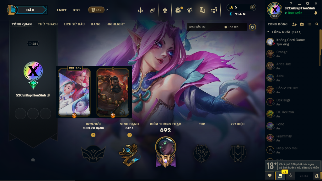 Acc LMHT # - Không Khung