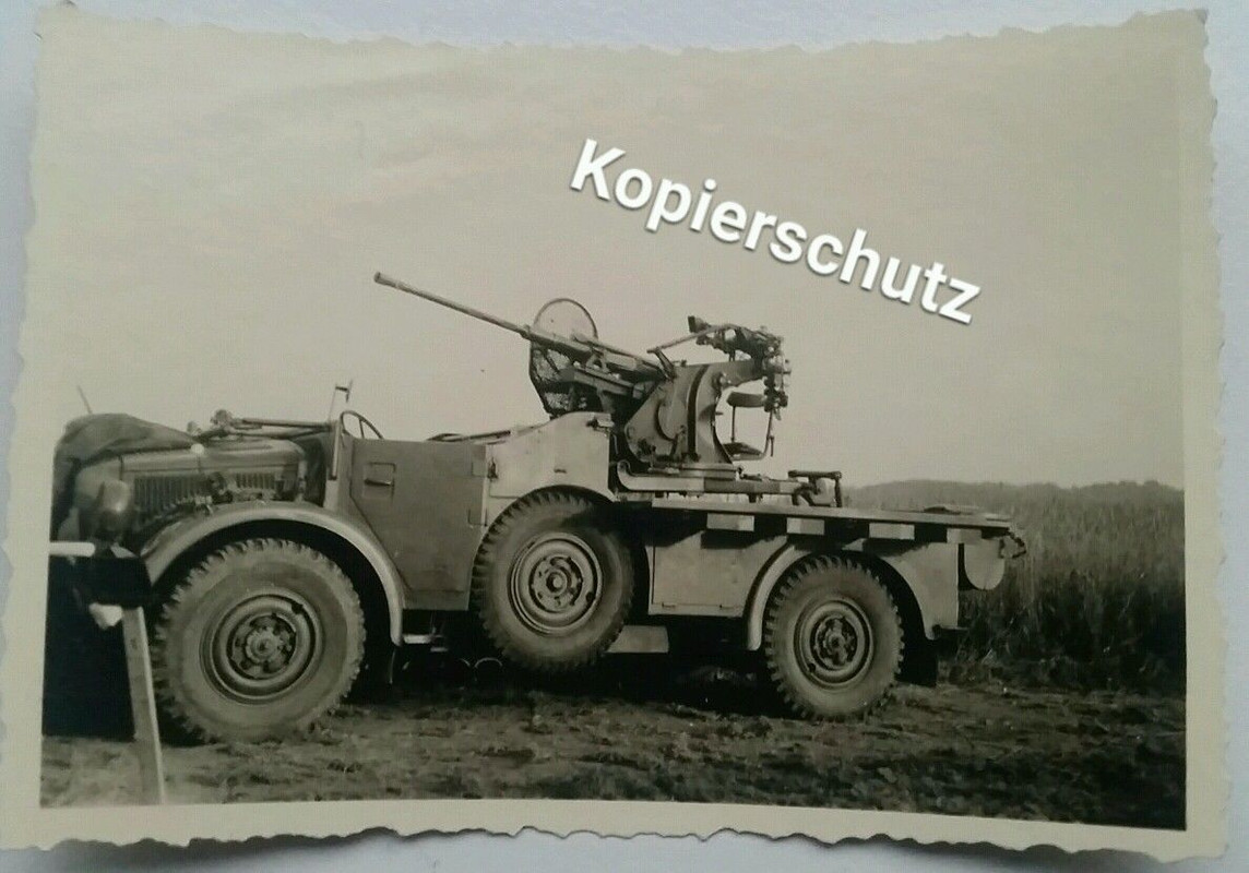 Orig.Foto Vomag Flak Lkw - Geschütz 2cm Flak auf