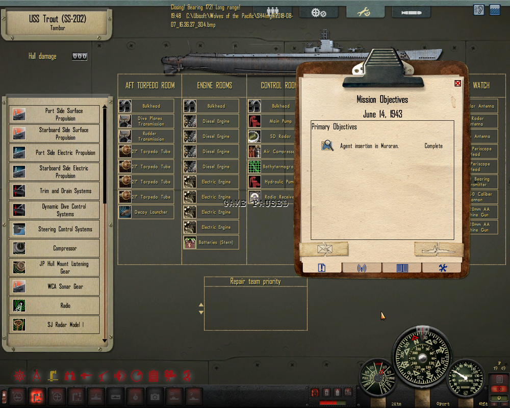 Mangement page of Tambor class