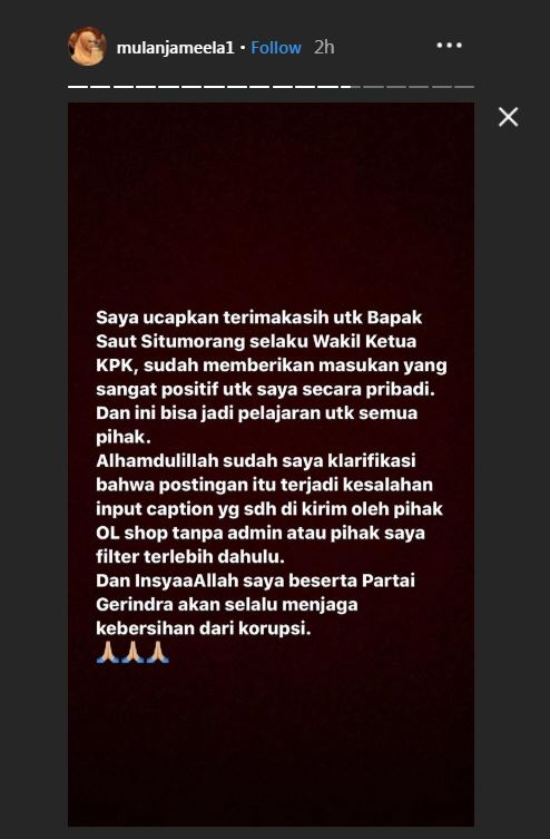 Mulan Jameela klarifikasi soal kacamata Gucci