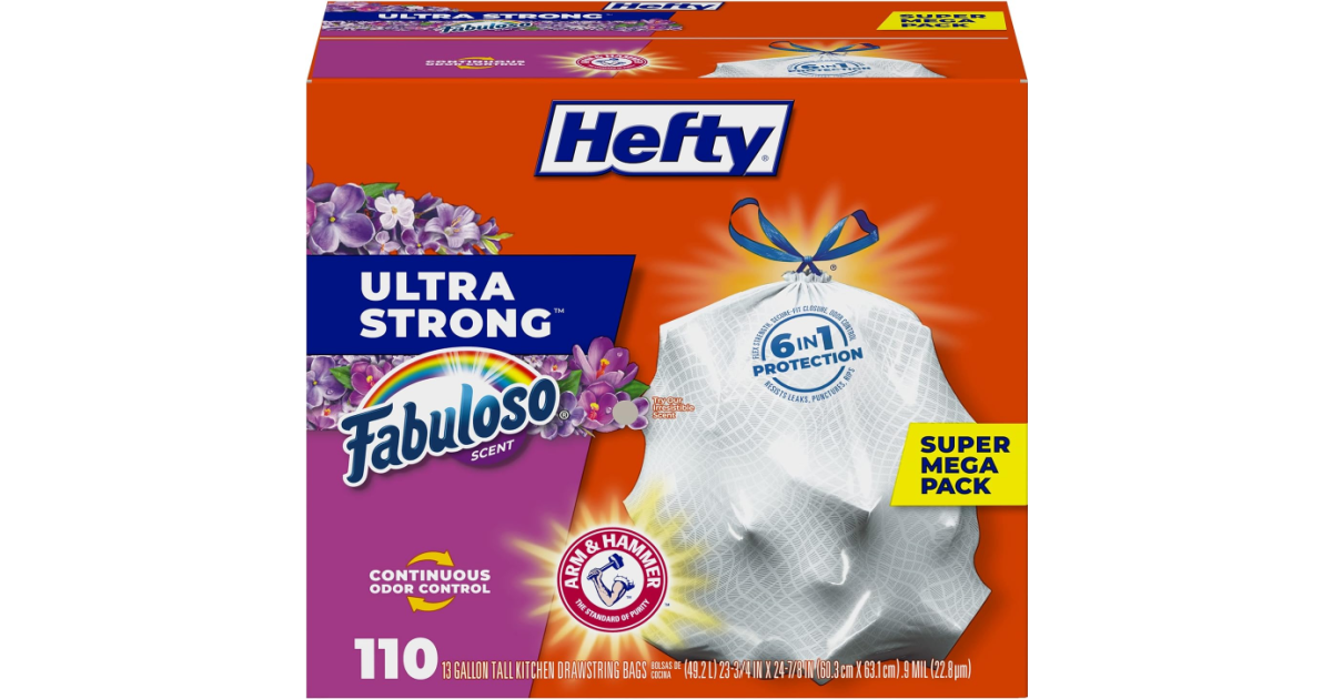 Hefty Ultra Strong Kitchen Trash Bags: 110 Count for Just .xx Hefty Ultra Strong Kitchen Trash Bags: 110 Count for Just .xx