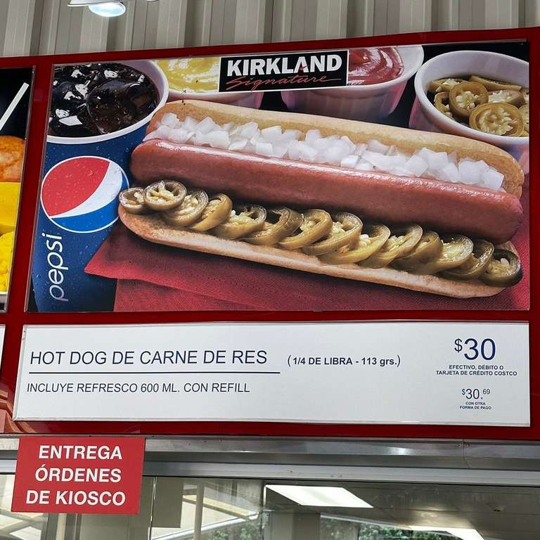 Costco Beef Hot Dog 113grs Refresco 600ml con recarga