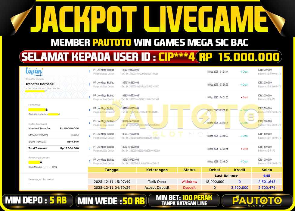 BUKTI JACKPOT LUNAS PAUTOTO