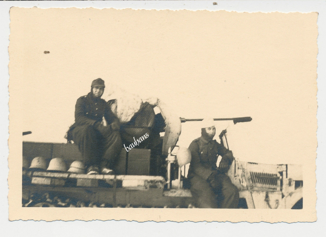 Jäg.Btl.2 Sd.Kfz im Wintertarn mit Flak-Geschütz