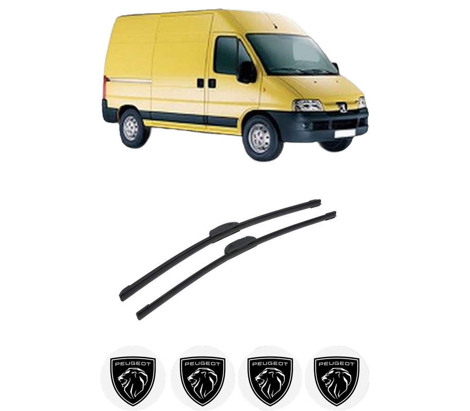 Set stergatoare auto PEUGEOT BOXER Bus (244, Z_) din 2001-2006, pentru parbriz auto, 2 bucati, Bosch Aerotwin Retrofit, din cauciuc siliconat rezistent, 4 Stickere Auto PEUGEOT