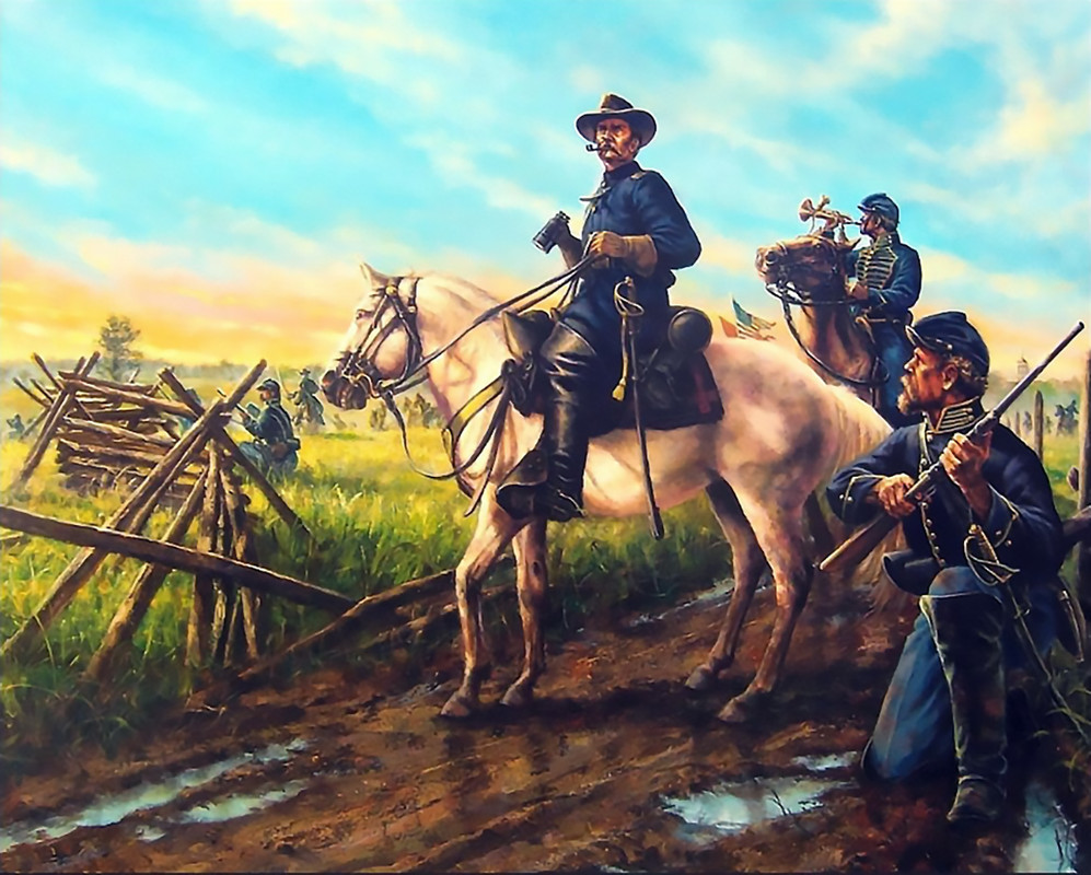 Civil americana,Gettysburg,McPherson,El general Buford en Gettysburg.-