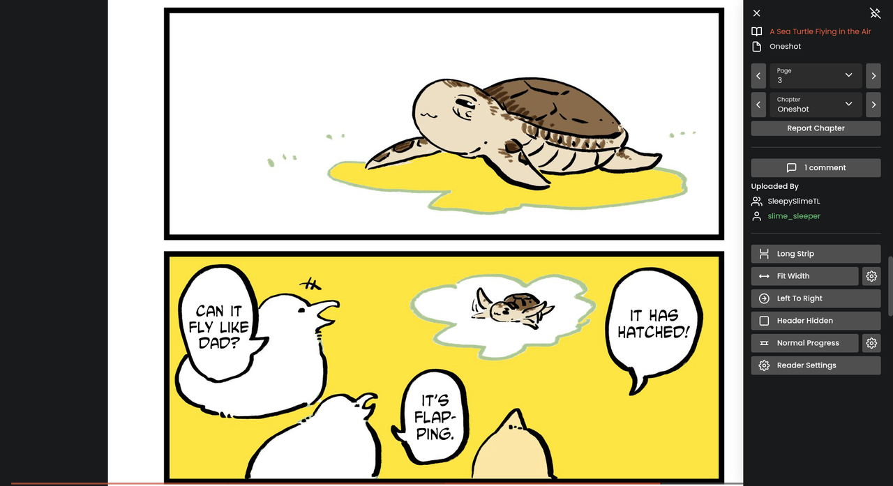 Fire Shot Capture 637 3 Oneshot A Sea Turtle Flying in the Air Manga Dex mangadex org