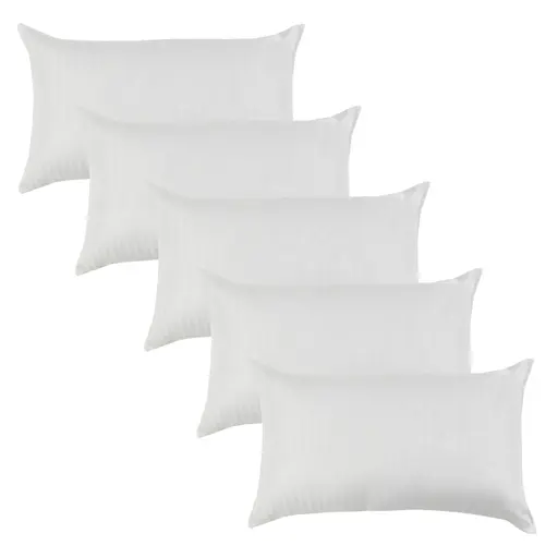 Rest Nest 17x27 Inch White Pillow Set - Pack of 5 with Hollow Microfiber Filling Color 1 (R805)