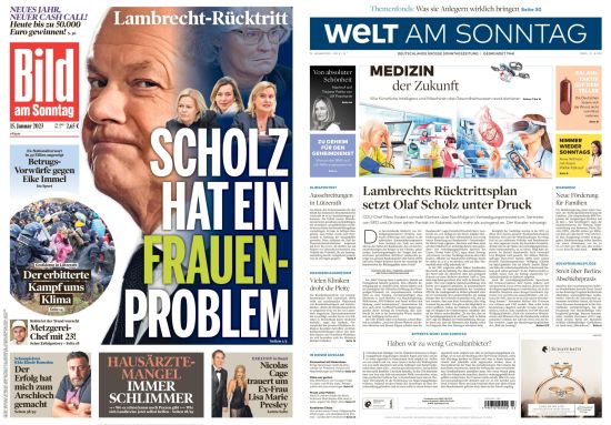 Cover: Bild und Welt am Sonntag No 03 vom 15  Januar 2023