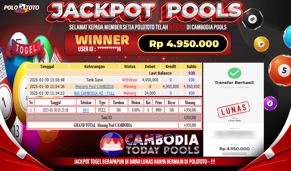 POLOTOTO JACKPOT TOGEL CAMBODIA POOLS Rp.4,950.000,-
