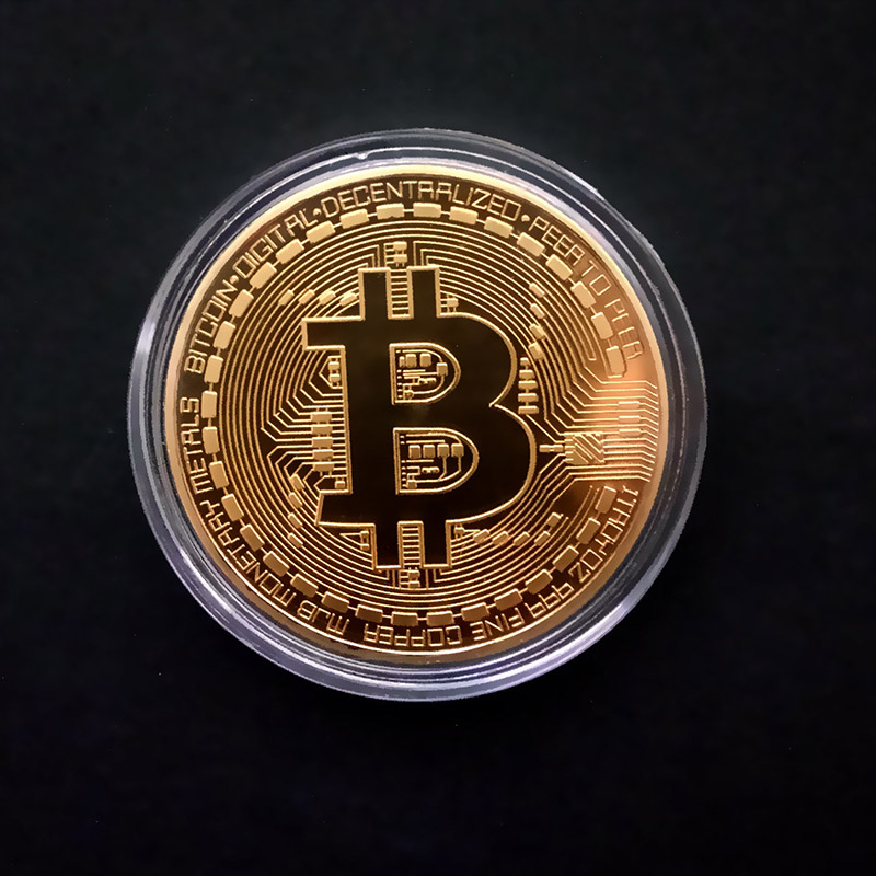 1PC Gold /& 1PC Free Silver Bitcoin Commemorative Coin Collectible Gift BTC Coin