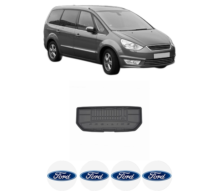 Tavita Portbagaj FORD GALAXY II (WA6) din 2006-2015, Protectie Portbagaj Auto, 4x Stickere auto cu FORD